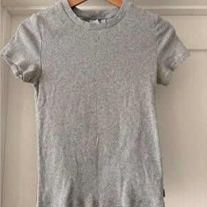 TNA Aritzia Grey Ribbed Tee